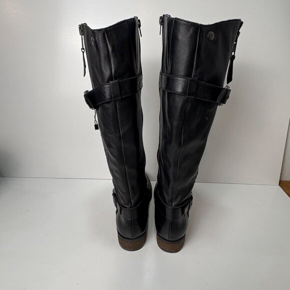 Steve Madden Womens Sonnya Black Leather Boots Buckle Straps Size 9.5 Biker - Picture 4 of 10